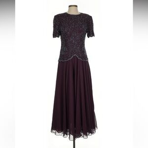 Elegant Brilliante Burgundy Beaded Wedding/ Special Occasion Dress 2X
